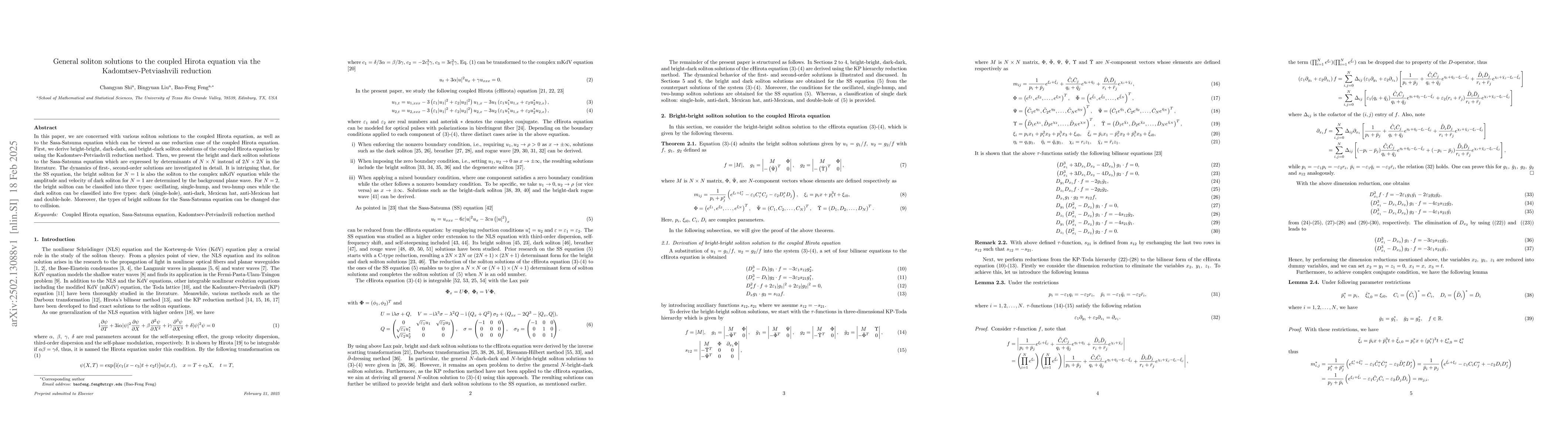 Thumbnail for General soliton solutions to the coupled Hirota equation via the
  Kadomtsev-Petviashvili reduction