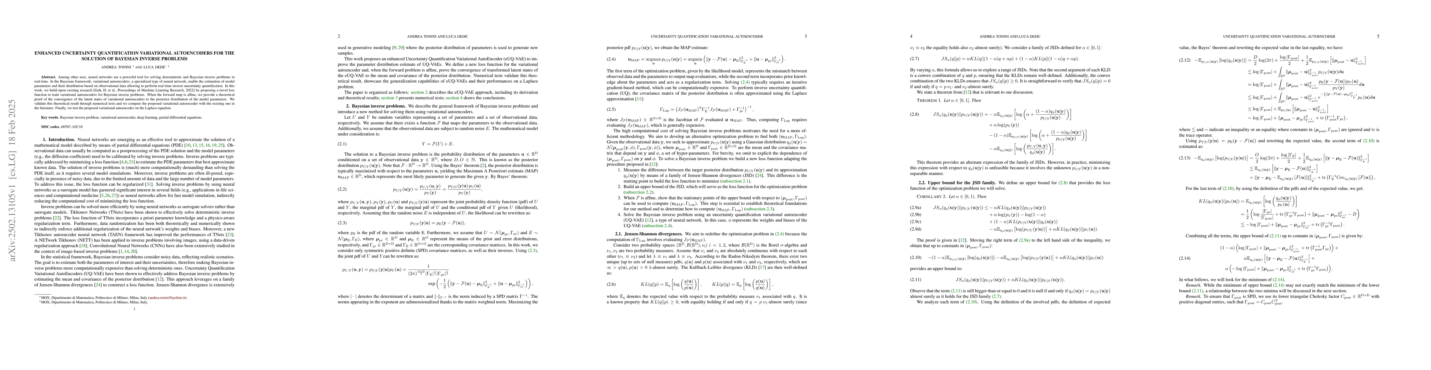 Thumbnail for Enhanced uncertainty quantification variational autoencoders for the
  solution of Bayesian inverse problems