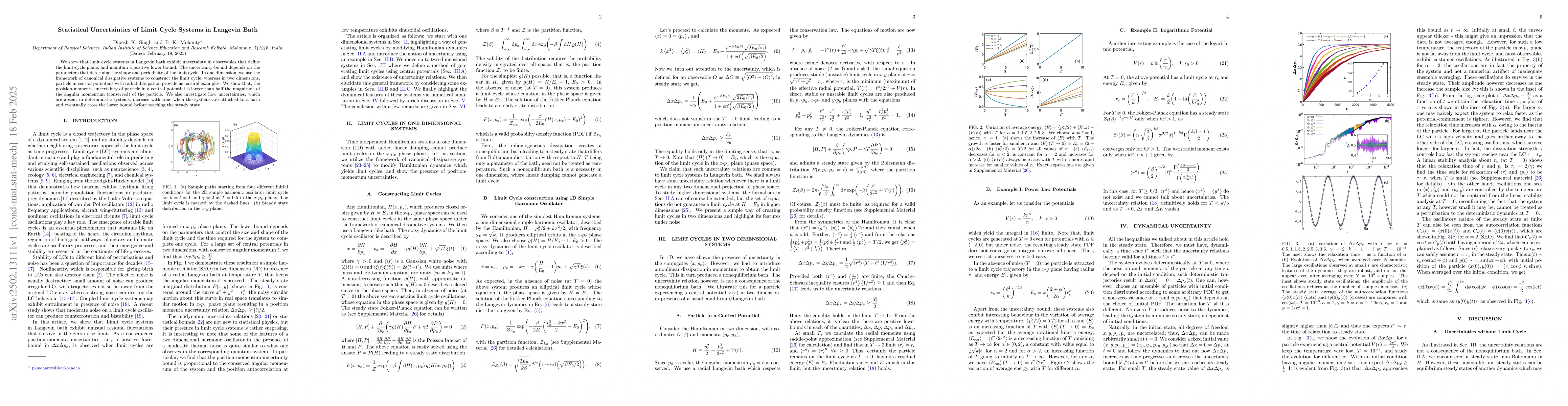 Thumbnail for Statistical Uncertainties of Limit Cycle Systems in Langevin Bath