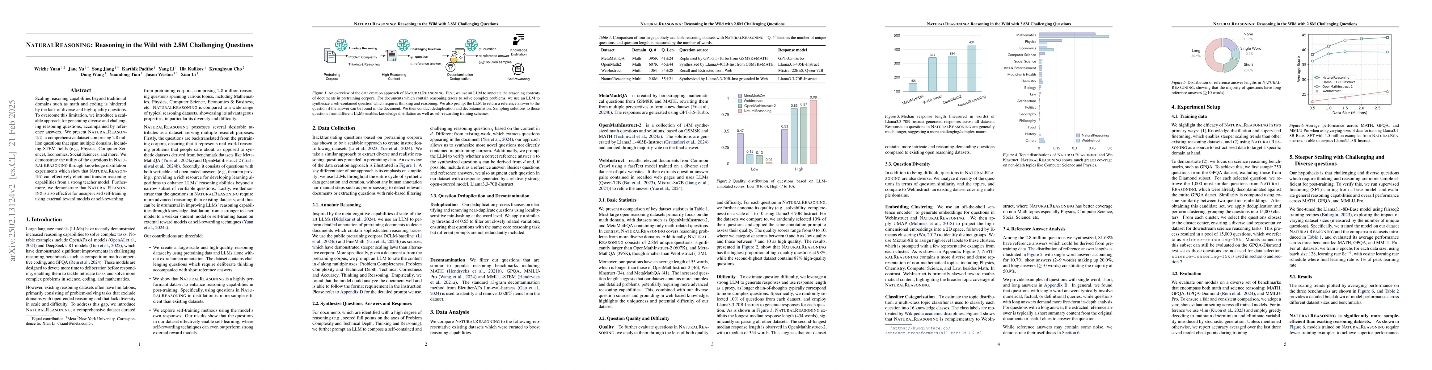 Thumbnail for NaturalReasoning: Reasoning in the Wild with 2.8M Challenging Questions