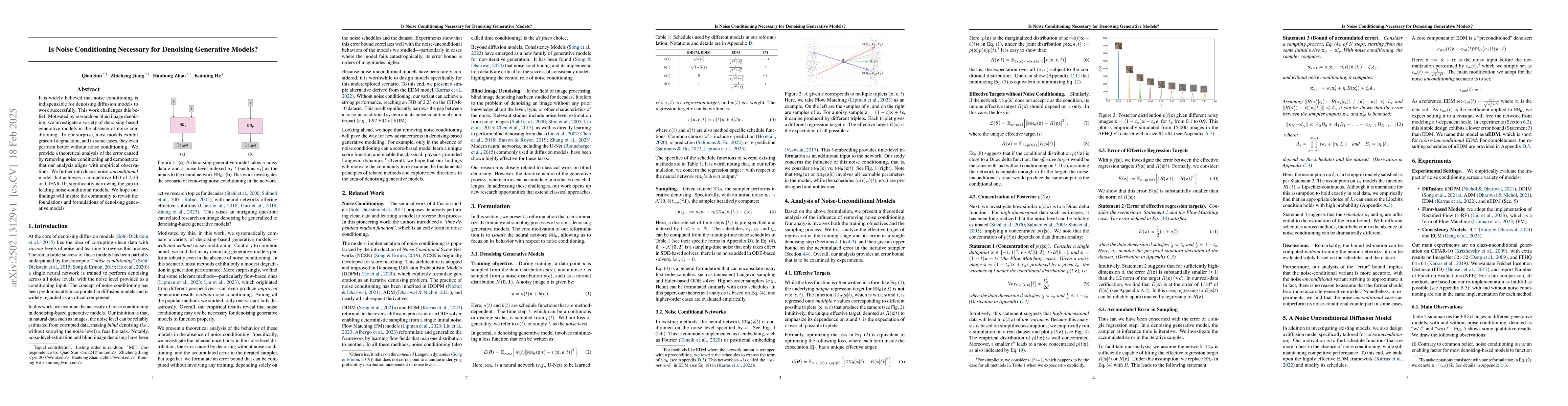 Thumbnail for Is Noise Conditioning Necessary for Denoising Generative Models?