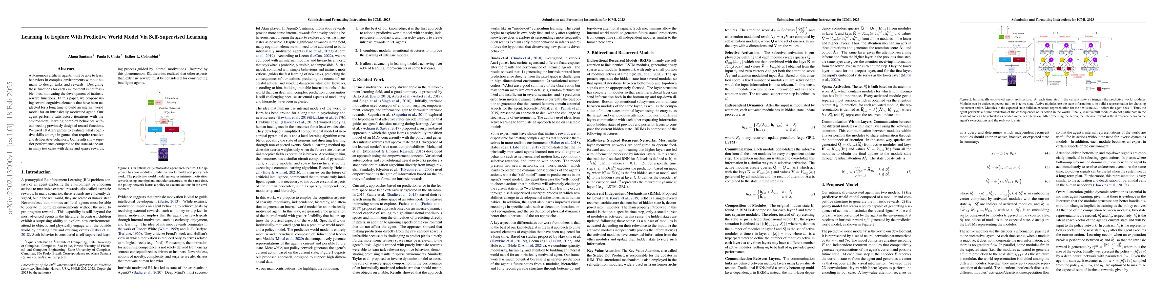 Thumbnail for Learning To Explore With Predictive World Model Via Self-Supervised
  Learning
