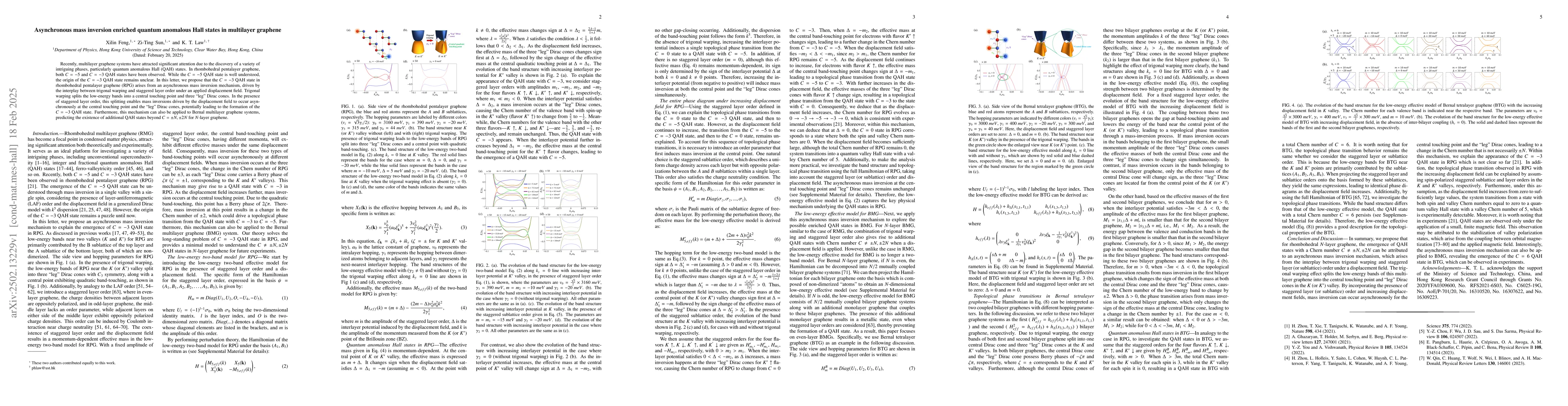 Thumbnail for Asynchronous mass inversion enriched quantum anomalous Hall states in
  multilayer graphene