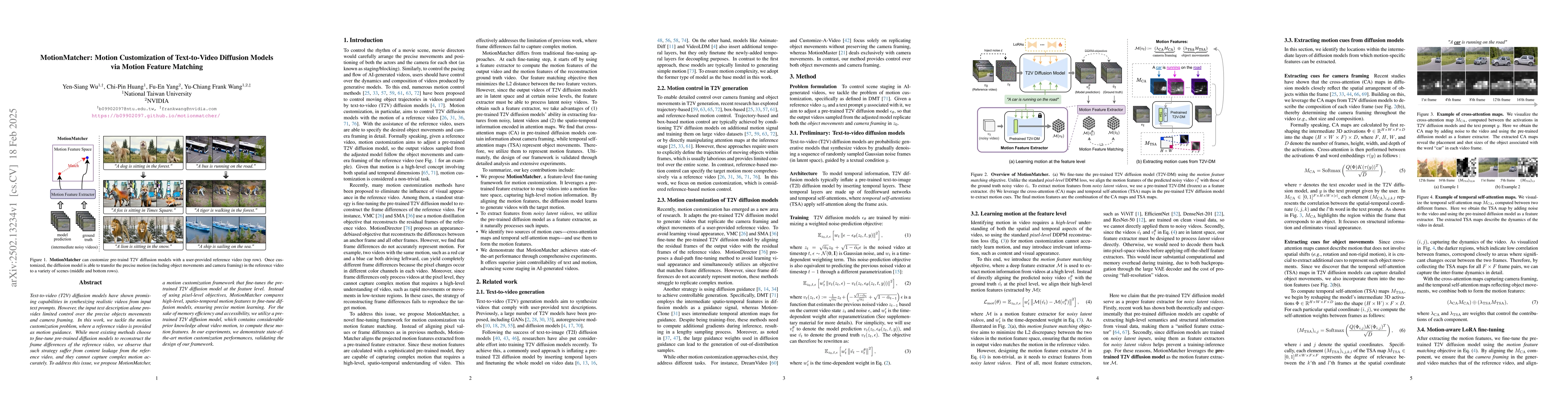 Thumbnail for MotionMatcher: Motion Customization of Text-to-Video Diffusion Models
  via Motion Feature Matching