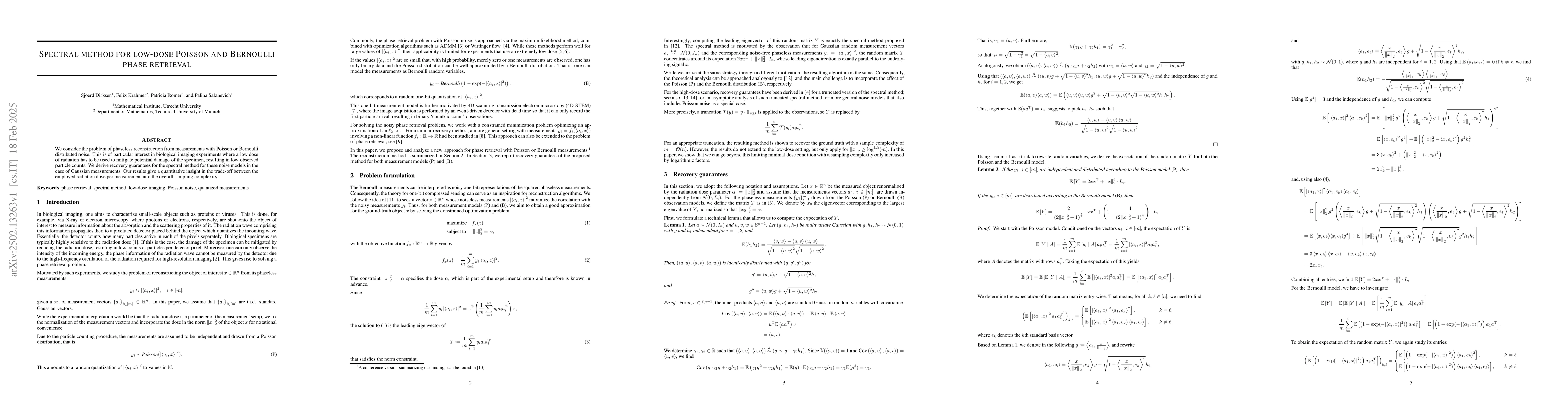 Thumbnail for Spectral method for low-dose Poisson and Bernoulli phase retrieval