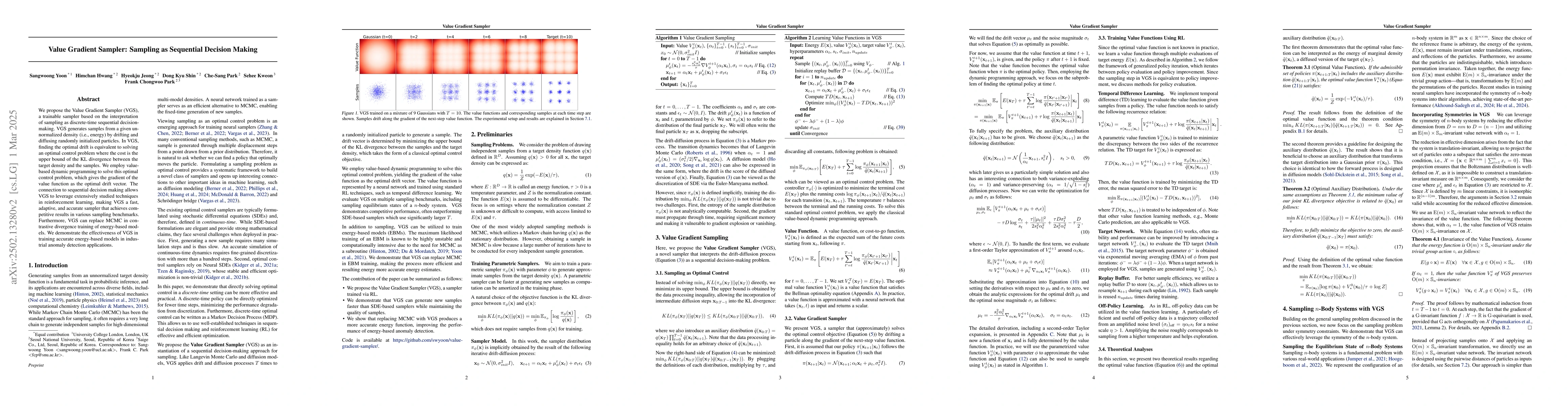Thumbnail for Value Gradient Sampler: Sampling as Sequential Decision Making