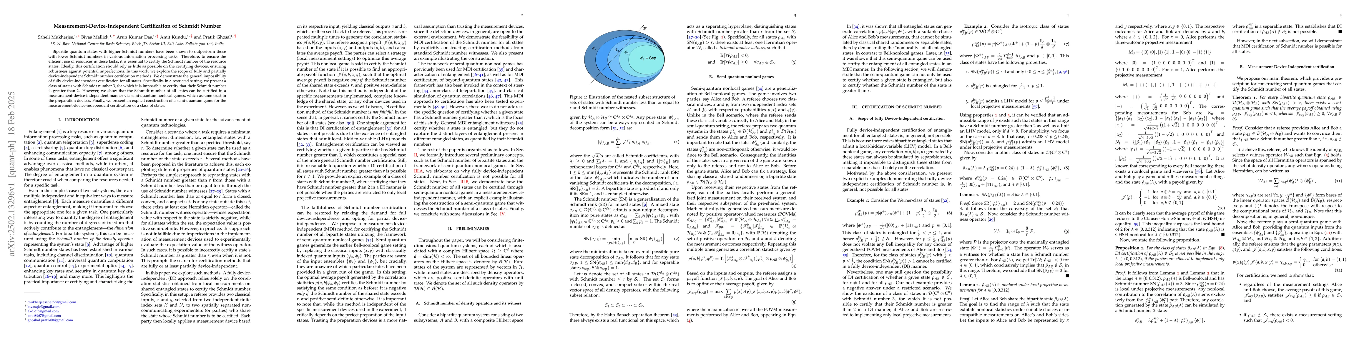 Thumbnail for Measurement-Device-Independent Certification of Schmidt Number