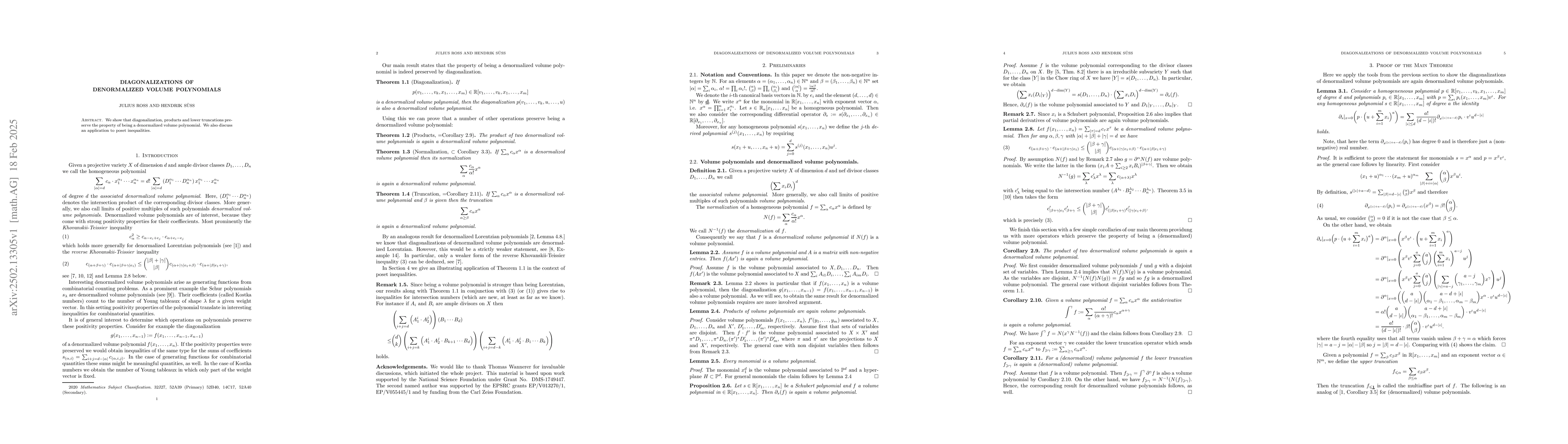 Thumbnail for Diagonalizations of denormalized volume polynomials