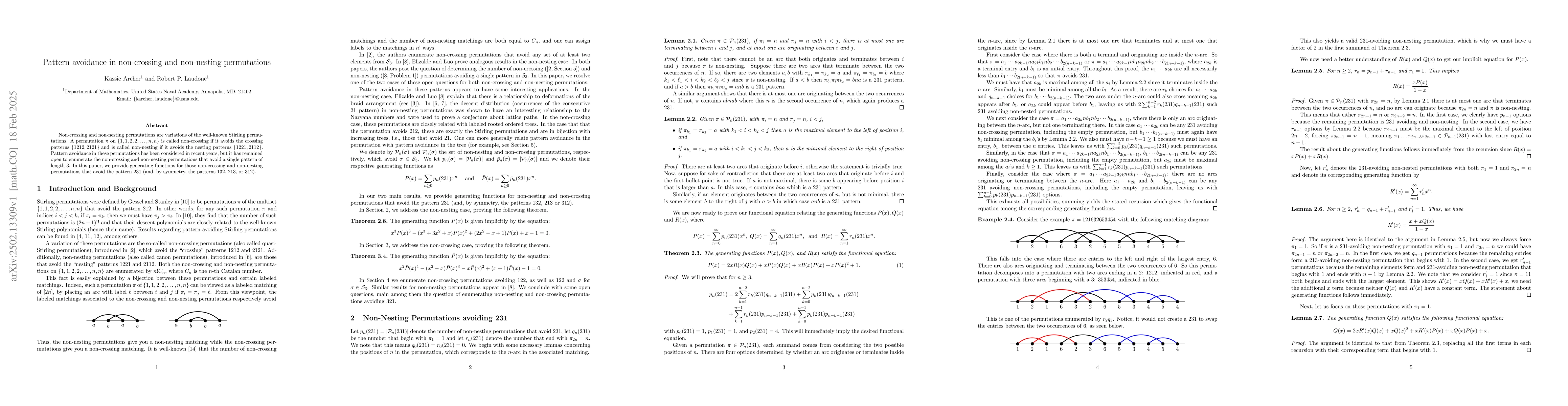 Thumbnail for Pattern avoidance in non-crossing and non-nesting permutations