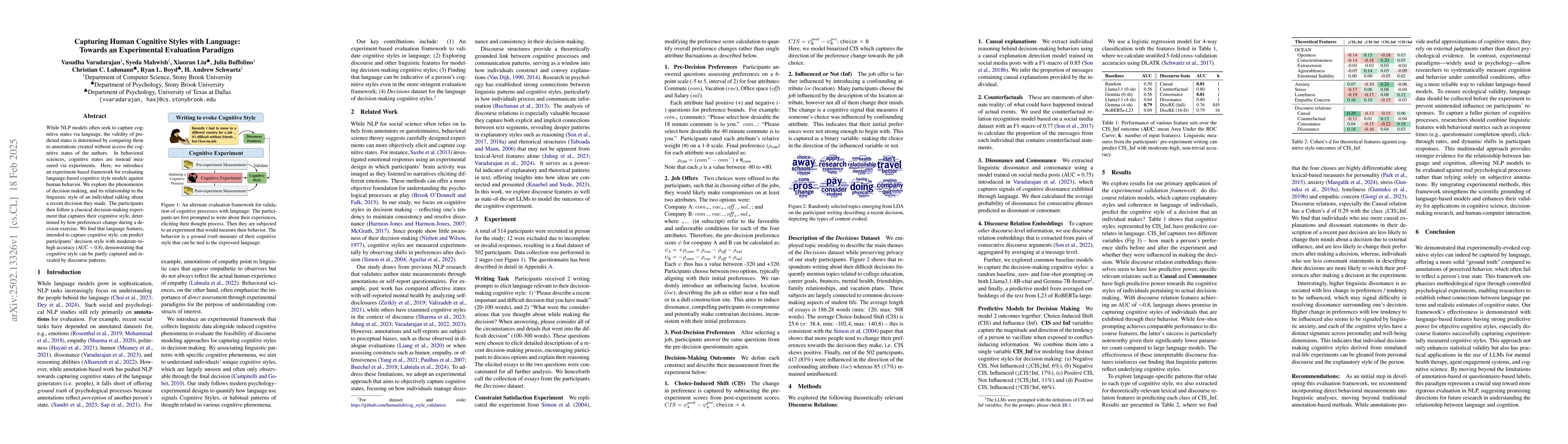 Thumbnail for Capturing Human Cognitive Styles with Language: Towards an Experimental
  Evaluation Paradigm