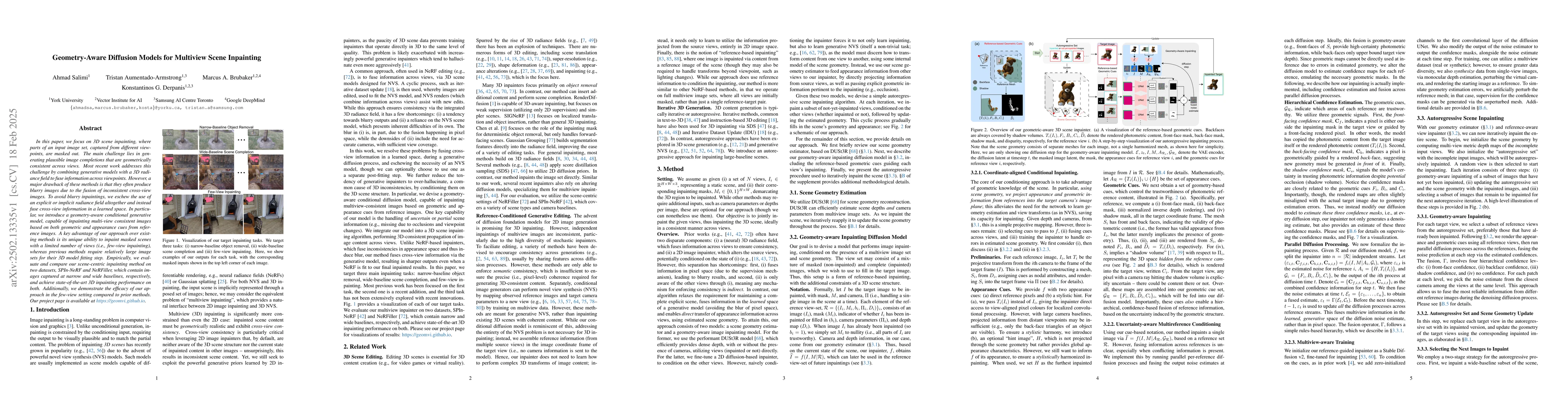 Thumbnail for Geometry-Aware Diffusion Models for Multiview Scene Inpainting
