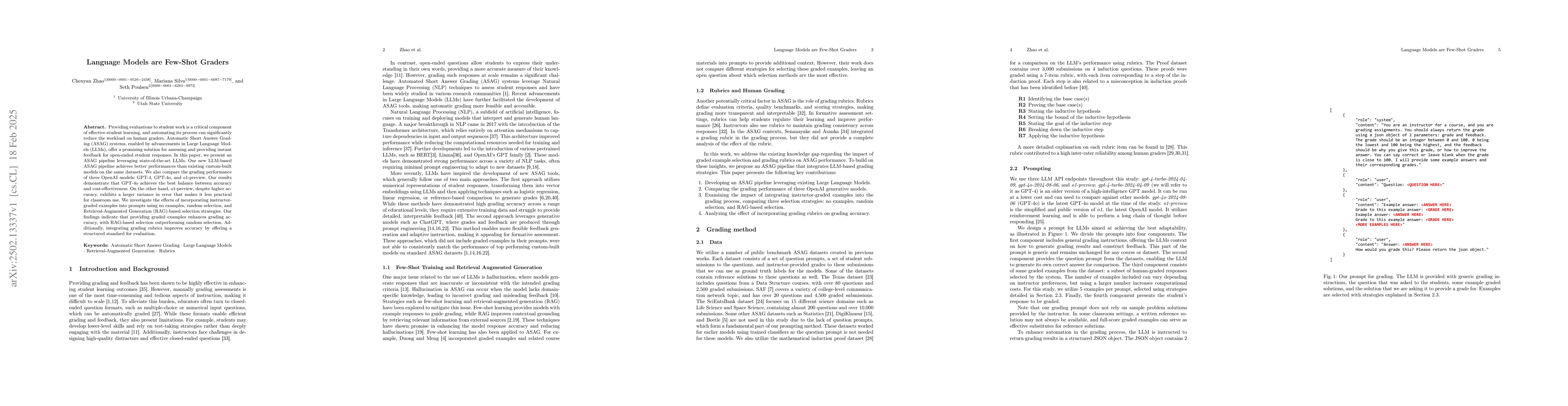 Thumbnail for Language Models are Few-Shot Graders