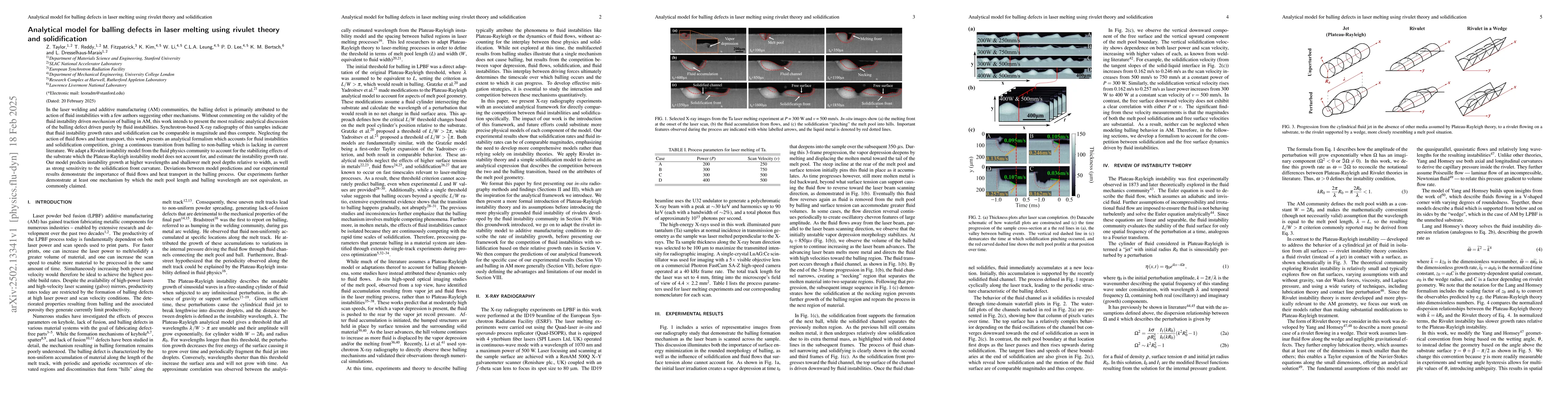 Thumbnail for Elucidating balling mechanism in laser melting of tantalum using in-situ
  X-ray imaging