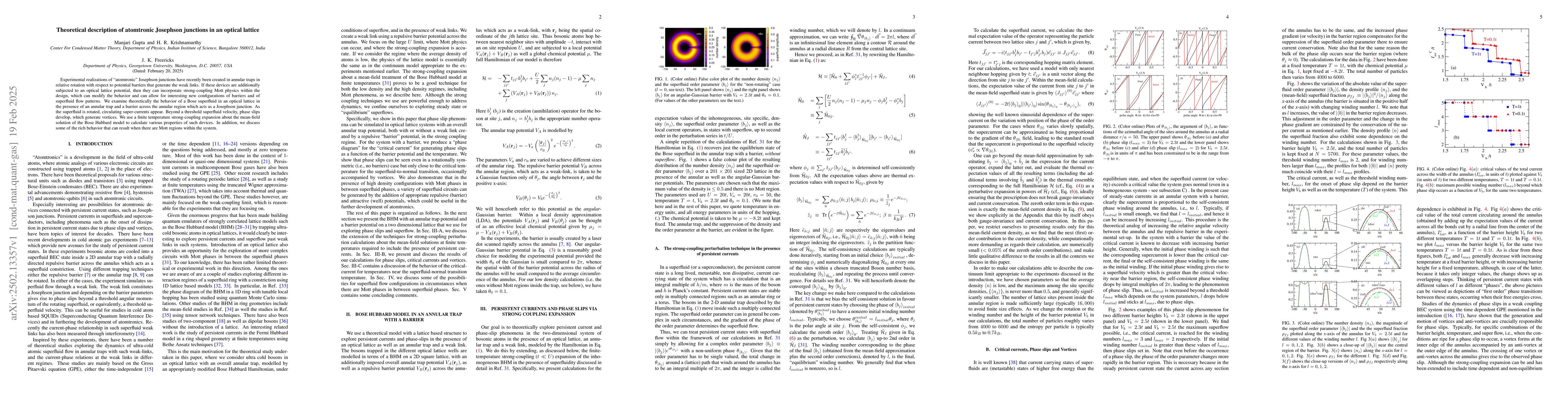 Thumbnail for Theoretical description of atomtronic Josephson junctions in an optical
  lattice