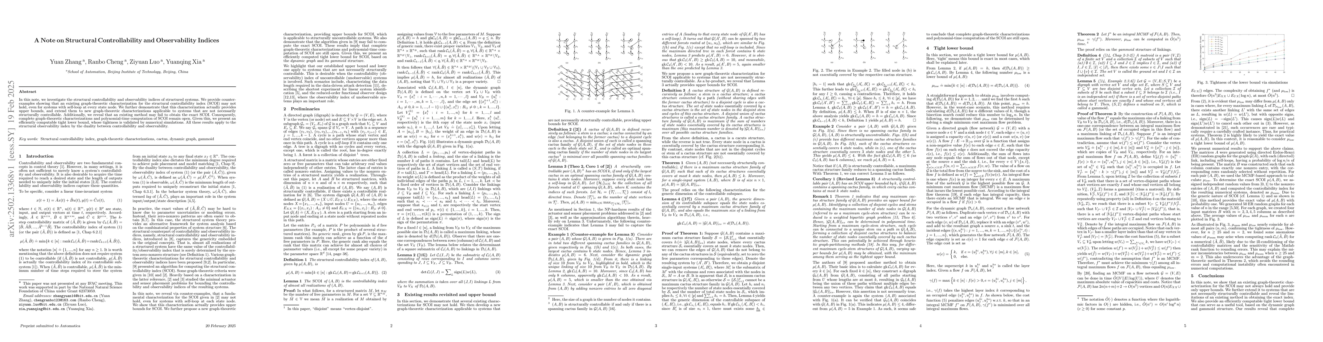 Thumbnail for A Note on Structural Controllability and Observability Indices