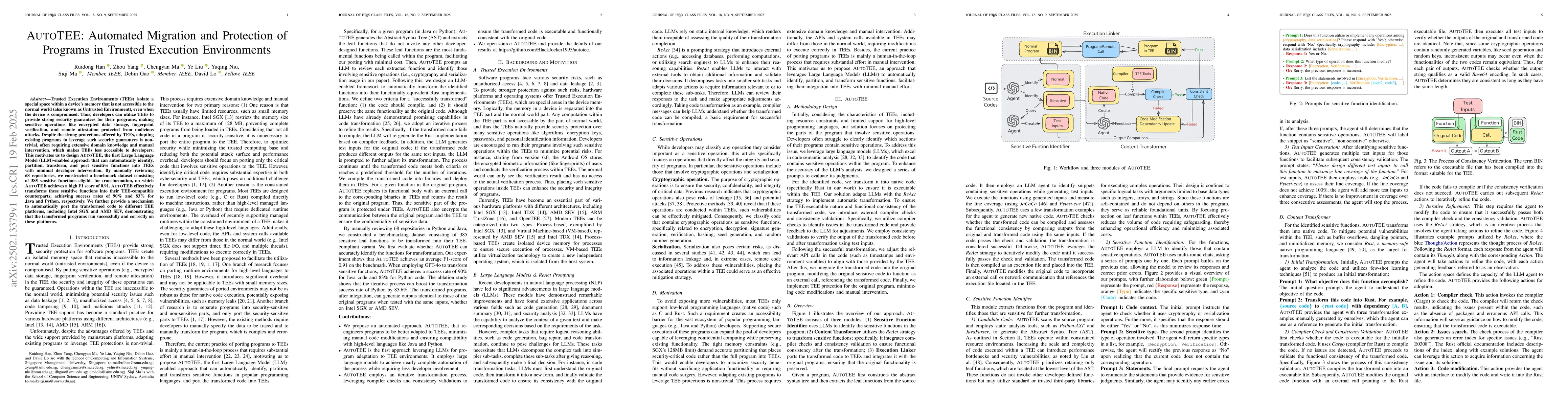 Thumbnail for AutoTEE: Automated Migration and Protection of Programs in Trusted
  Execution Environments