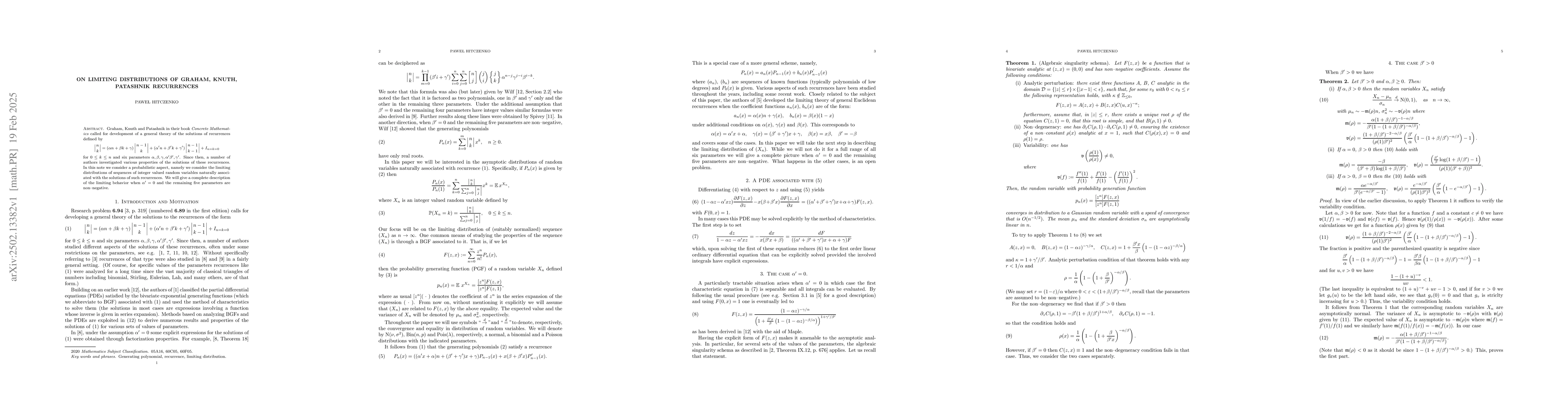 Thumbnail for On limiting distributions of Graham, Knuth, Patashnik recurrences