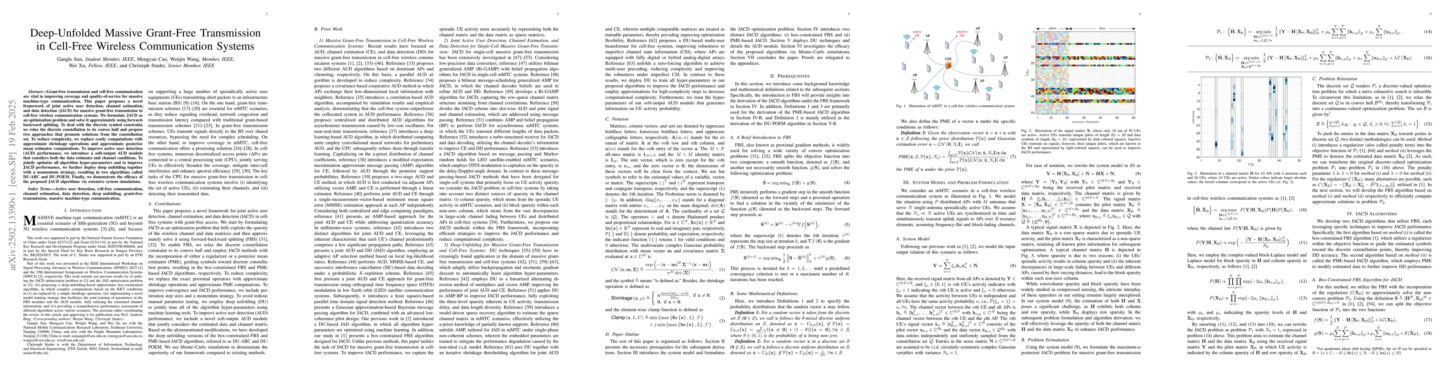 Thumbnail for Deep-Unfolded Massive Grant-Free Transmission in Cell-Free Wireless
  Communication Systems