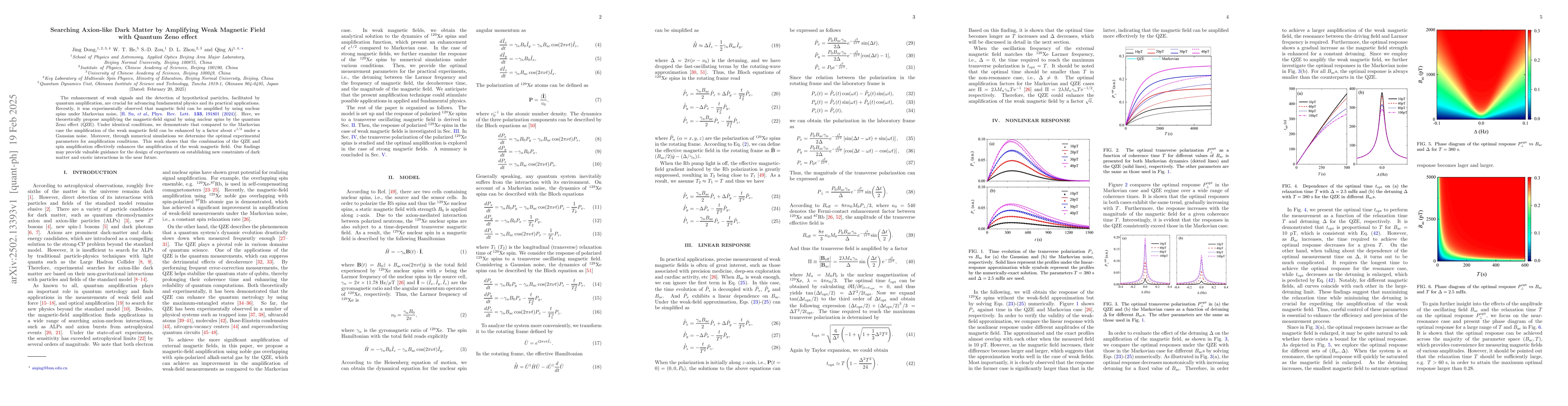 Thumbnail for Searching Axion-like Dark Matter by Amplifying Weak Magnetic Field with
  Quantum Zeno effect