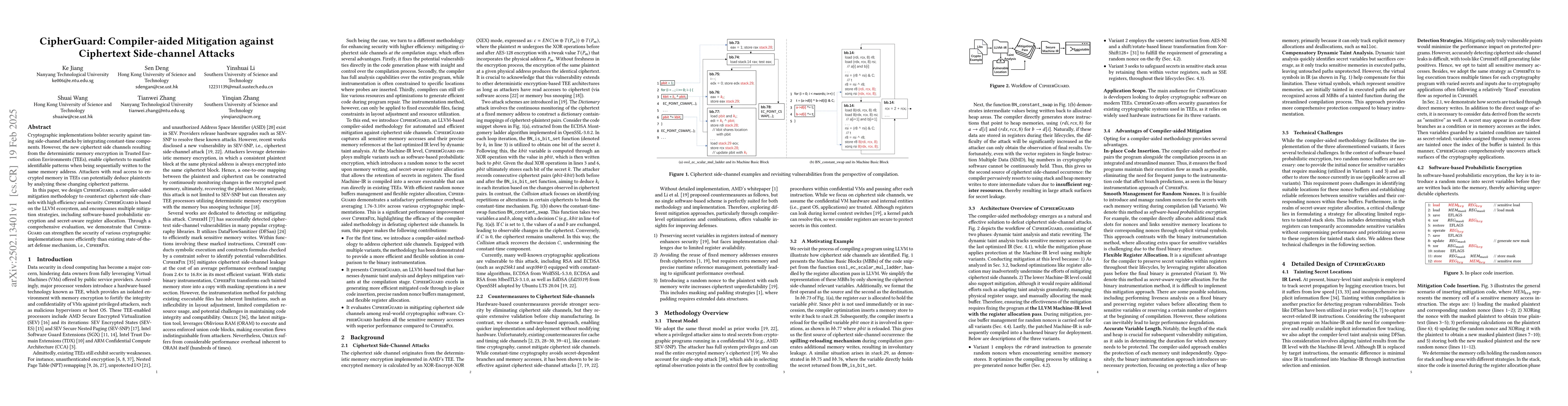 Thumbnail for CipherGuard: Compiler-aided Mitigation against Ciphertext Side-channel
  Attacks