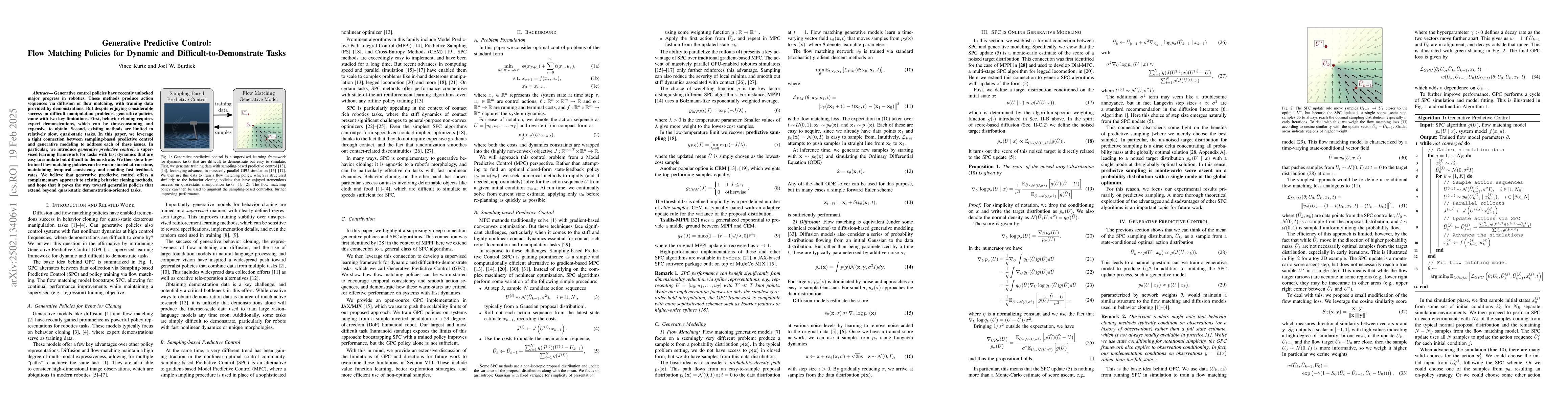 Thumbnail for Generative Predictive Control: Flow Matching Policies for Dynamic and
  Difficult-to-Demonstrate Tasks