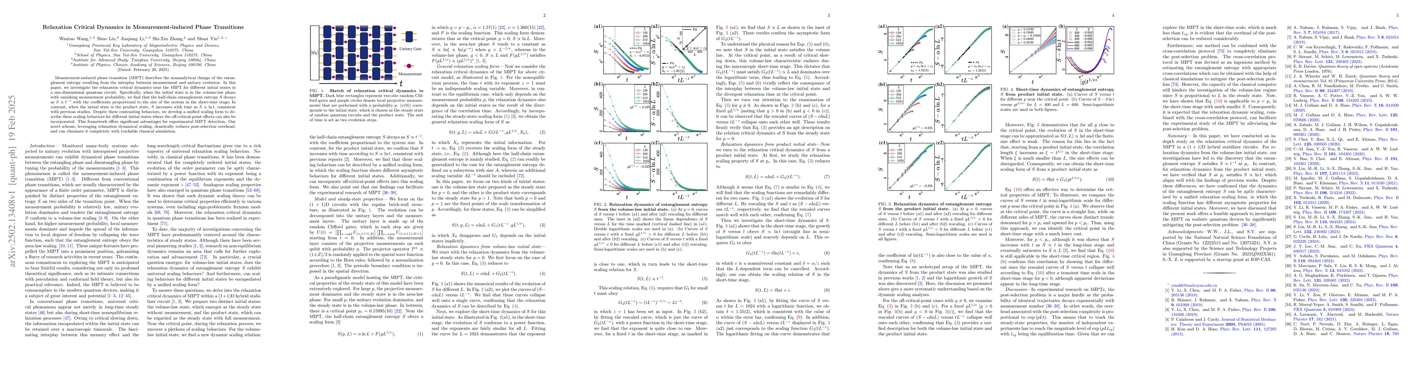 Thumbnail for Relaxation Critical Dynamics in Measurement-induced Phase Transitions