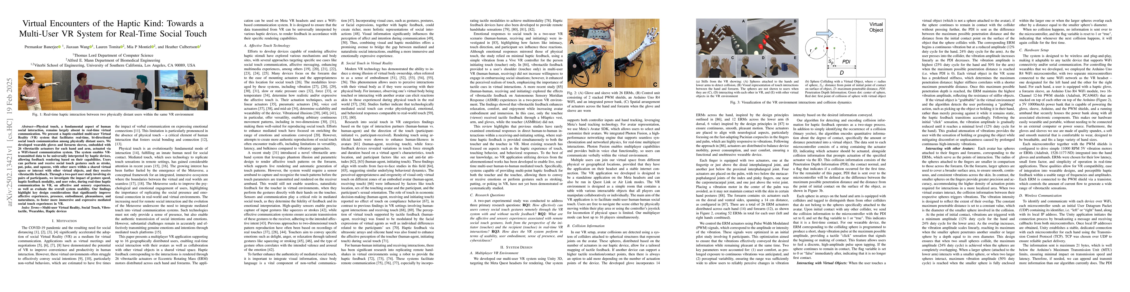 Thumbnail for Virtual Encounters of the Haptic Kind: Towards a Multi-User VR System
  for Real-Time Social Touch