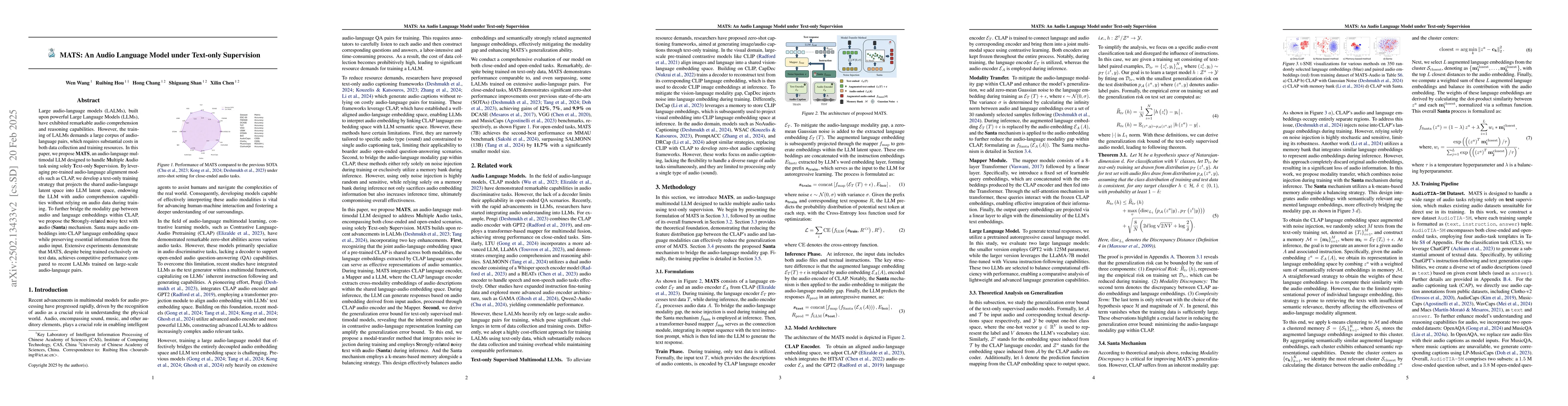 Thumbnail for MATS: An Audio Language Model under Text-only Supervision
