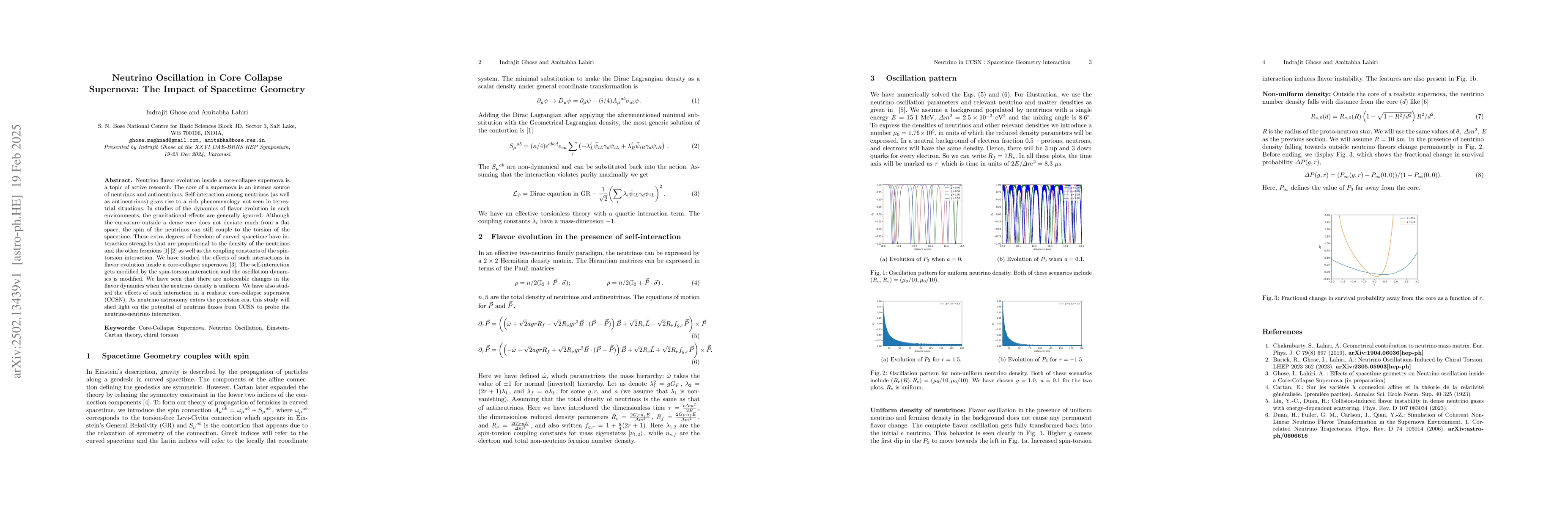Thumbnail for Neutrino Oscillation in Core Collapse Supernova: The Impact of Spacetime
  Geometry