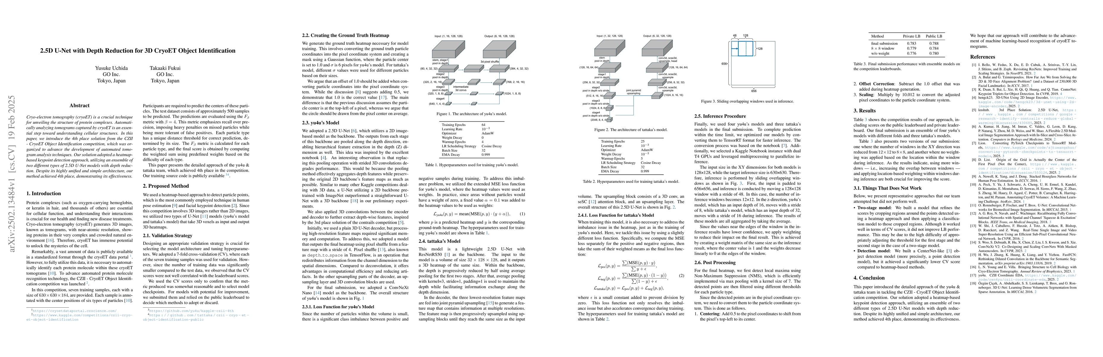 Thumbnail for 2.5D U-Net with Depth Reduction for 3D CryoET Object Identification