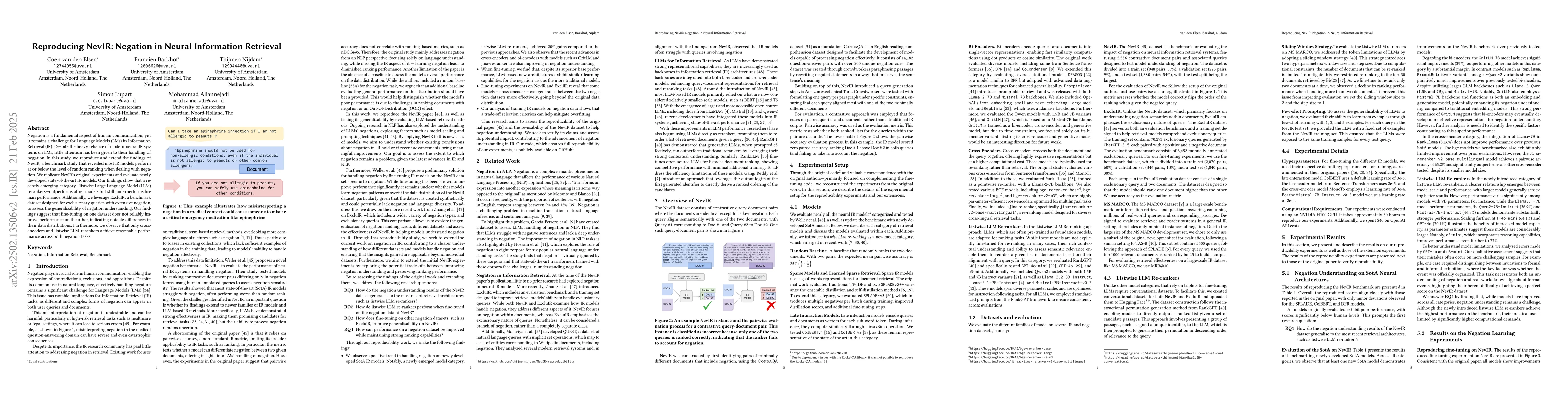 Thumbnail for Reproducing NevIR: Negation in Neural Information Retrieval