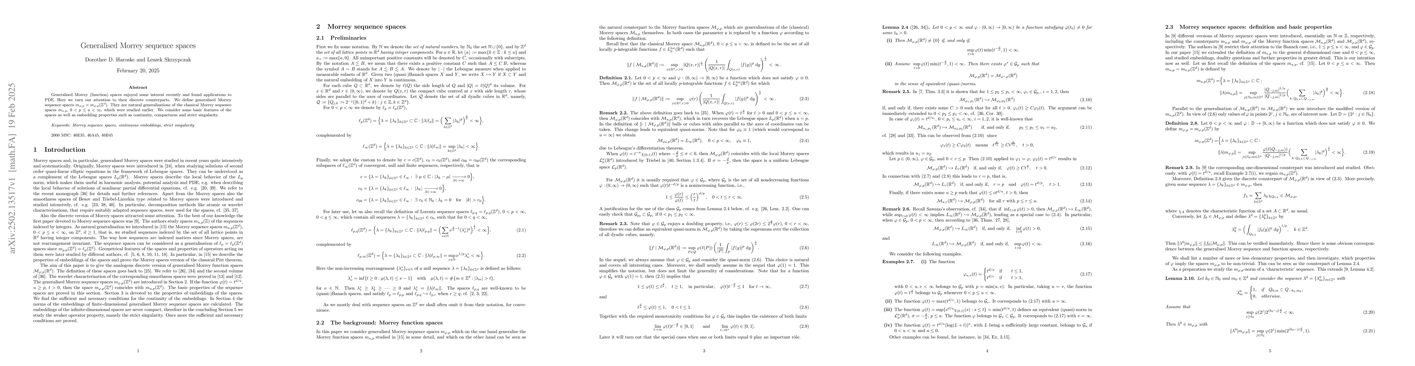 Thumbnail for Generalised Morrey sequence spaces