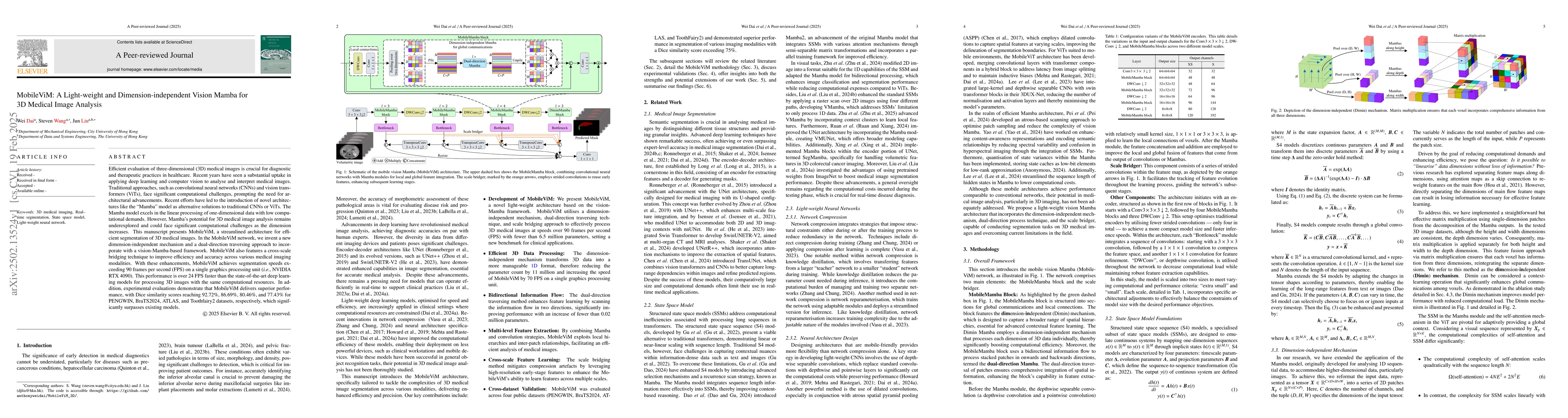 Thumbnail for MobileViM: A Light-weight and Dimension-independent Vision Mamba for 3D
  Medical Image Analysis