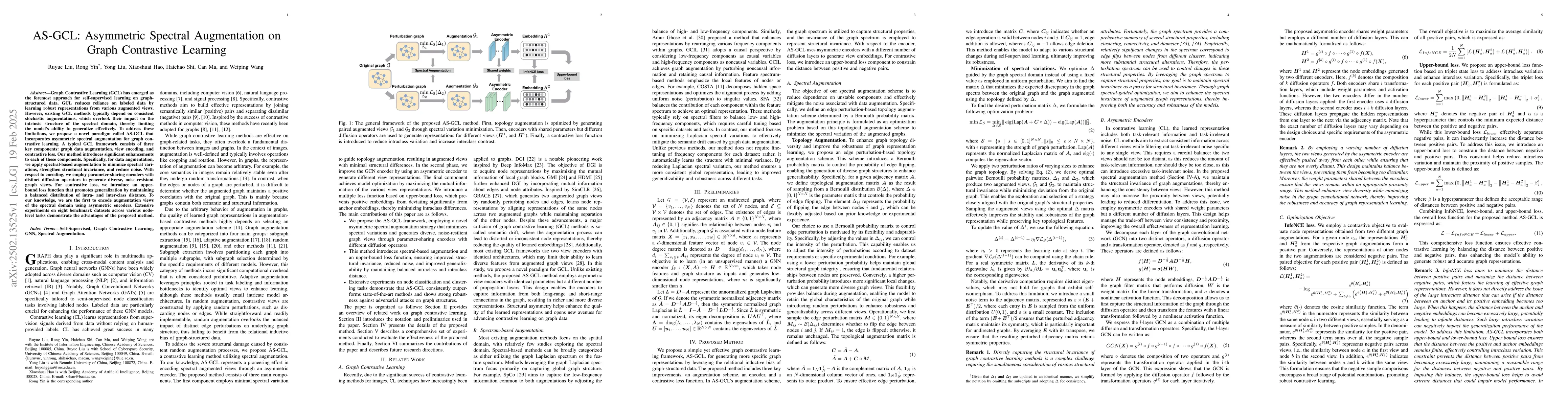 Thumbnail for AS-GCL: Asymmetric Spectral Augmentation on Graph Contrastive Learning