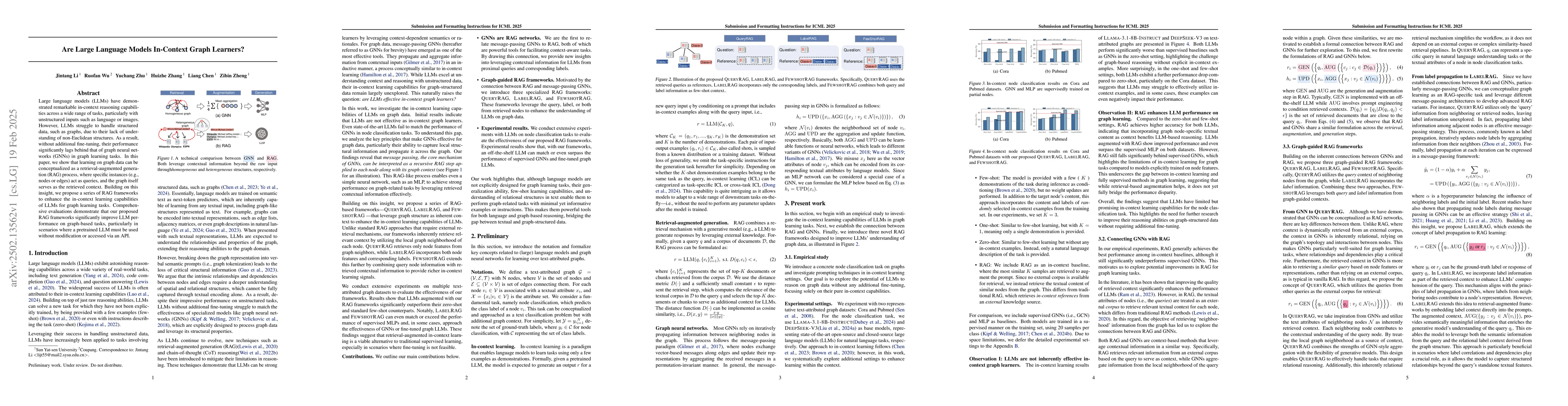 Thumbnail for Are Large Language Models In-Context Graph Learners?