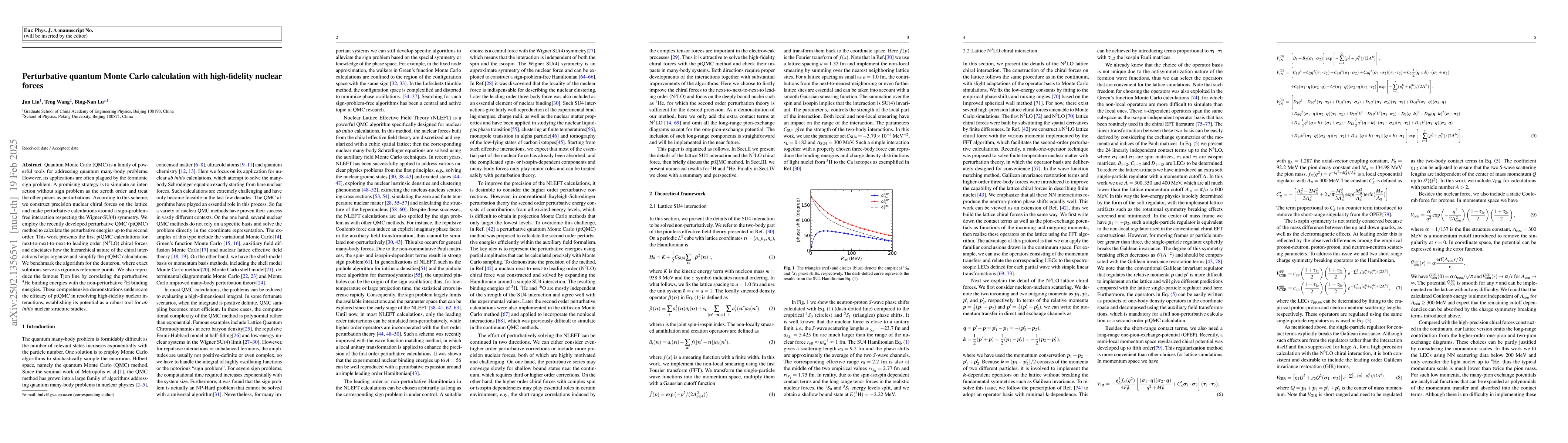 Thumbnail for Perturbative quantum Monte Carlo calculation with high-fidelity nuclear
  forces