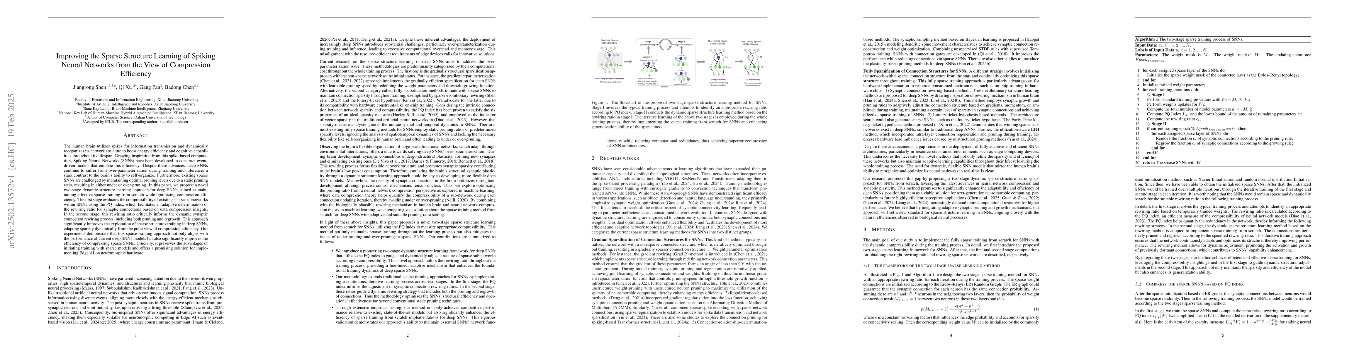 Thumbnail for Improving the Sparse Structure Learning of Spiking Neural Networks from
  the View of Compression Efficiency
