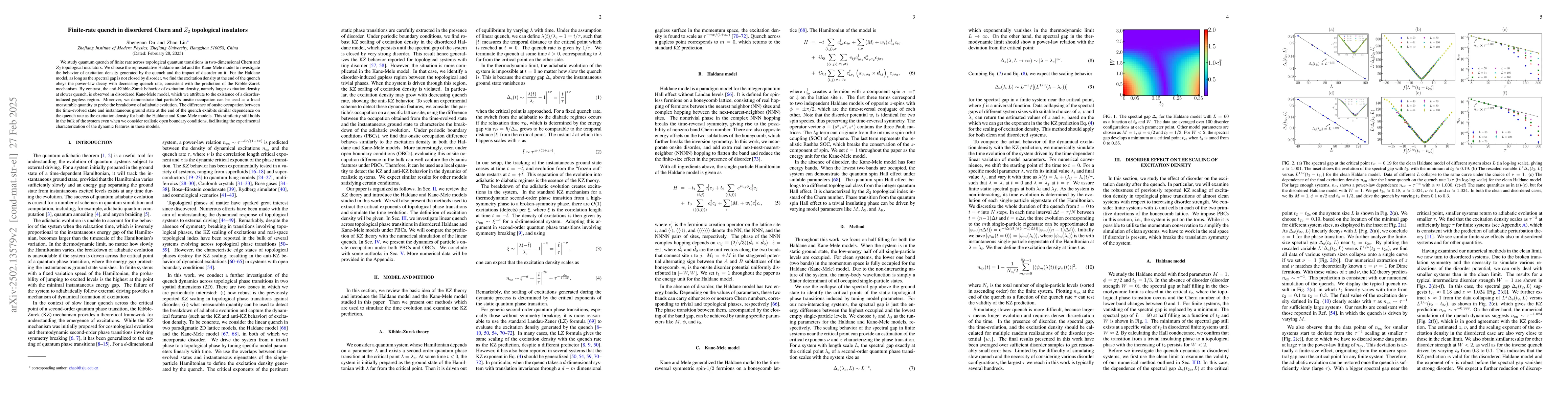 Thumbnail for Finite-rate quench in disordered Chern and $Z_2$ topological insulators