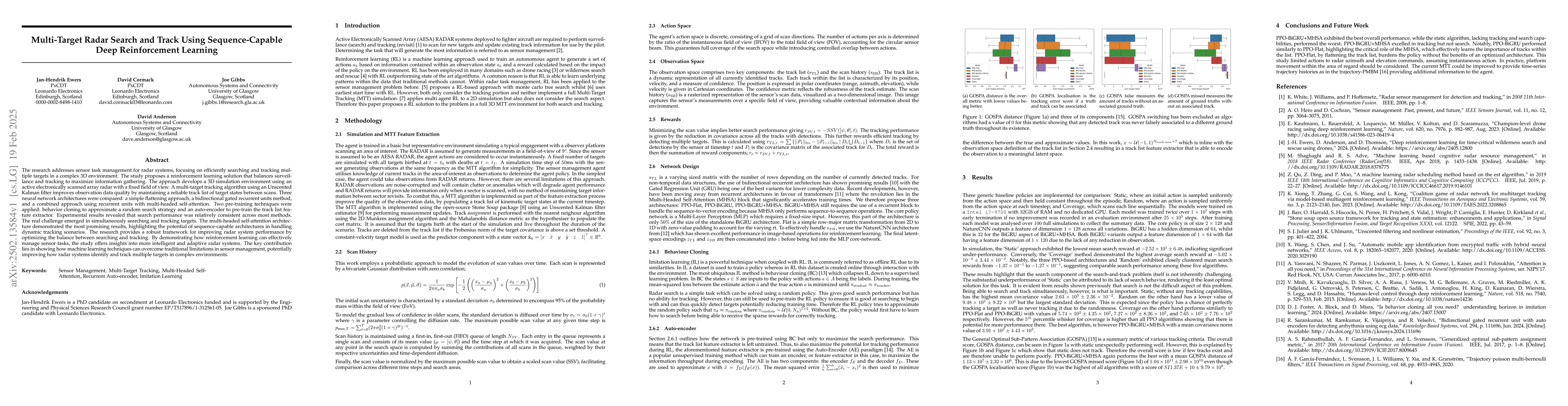 Thumbnail for Multi-Target Radar Search and Track Using Sequence-Capable Deep
  Reinforcement Learning