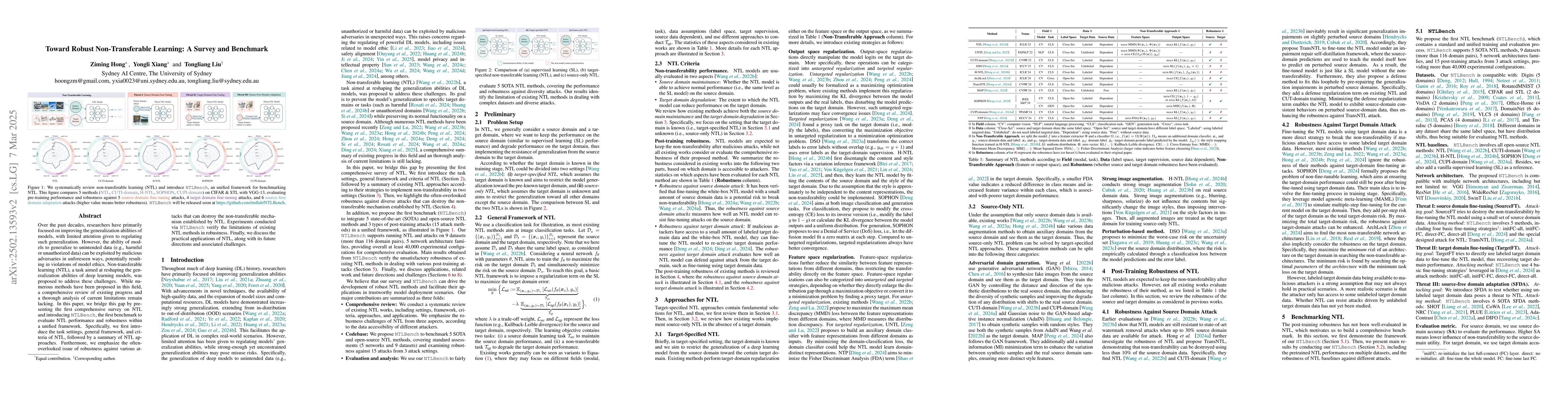 Thumbnail for Toward Robust Non-Transferable Learning: A Survey and Benchmark