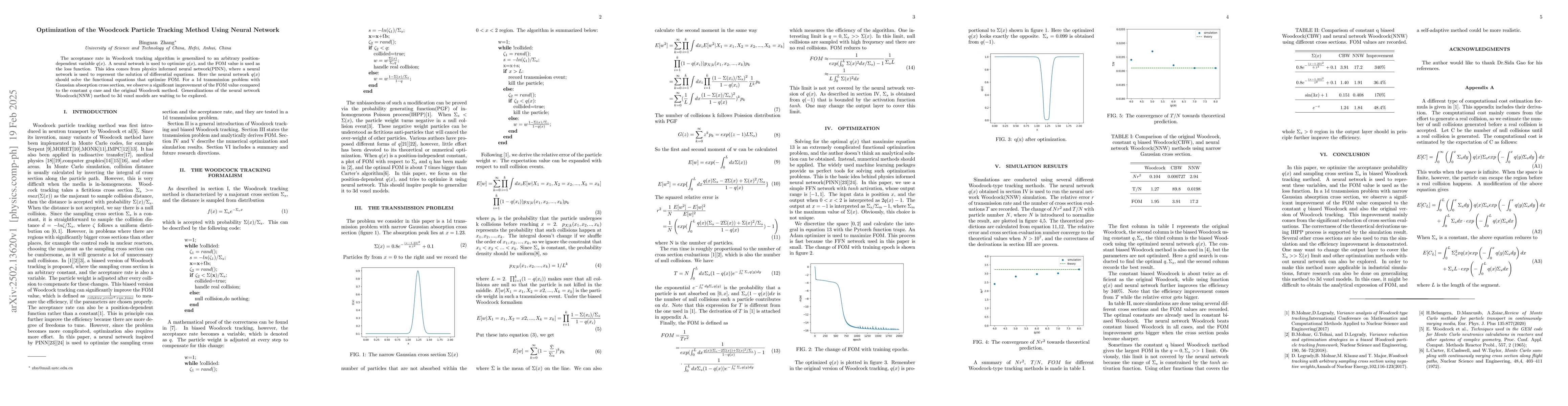 Thumbnail for Optimization of the Woodcock Particle Tracking Method Using Neural
  Network