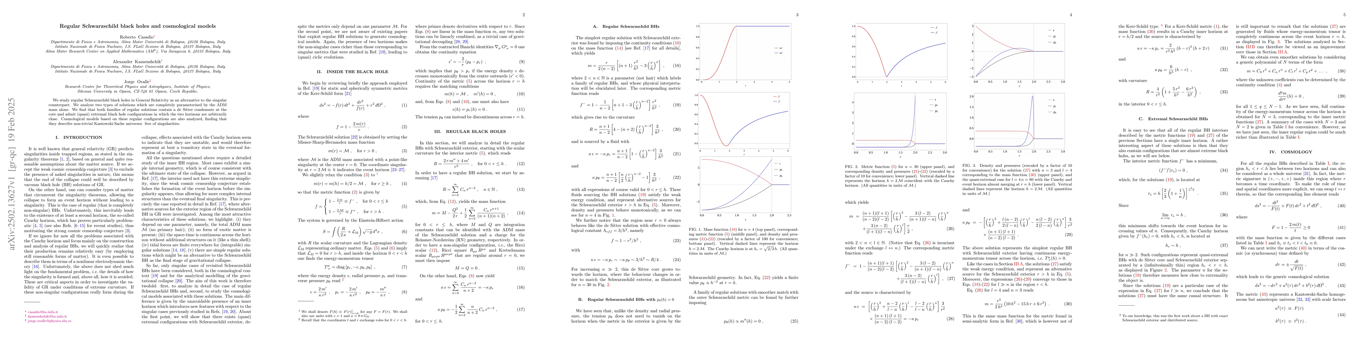 Thumbnail for Regular Schwarzschild black holes and cosmological models
