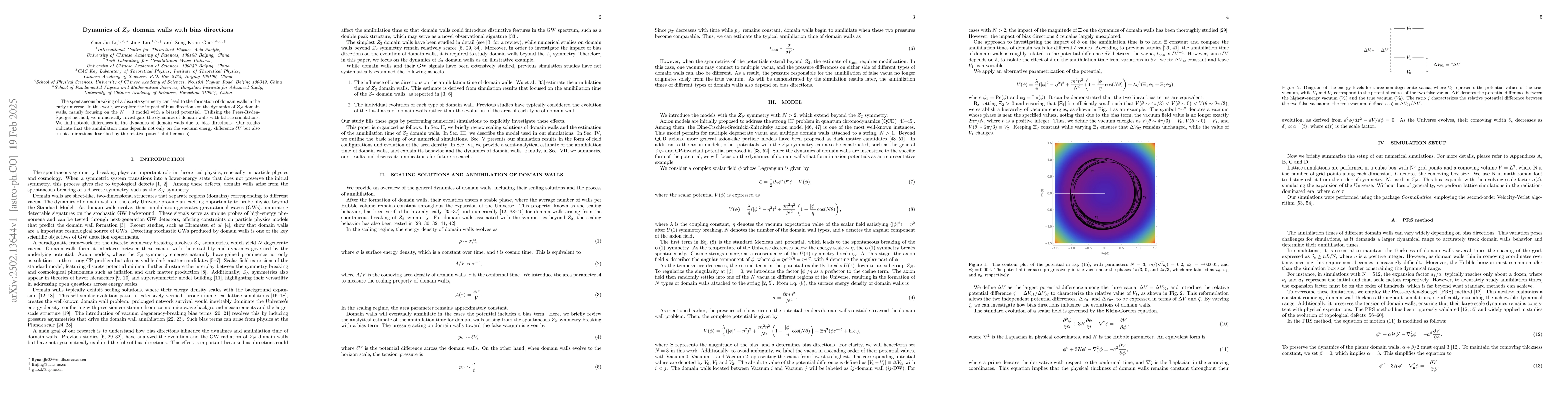 Thumbnail for Dynamics of $Z_N$ domain walls with bias directions