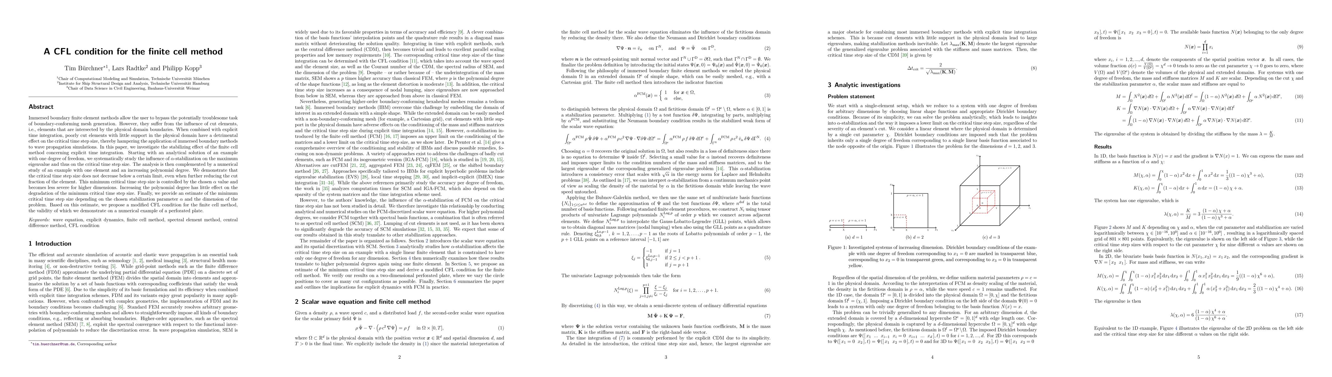 Thumbnail for A CFL condition for the finite cell method