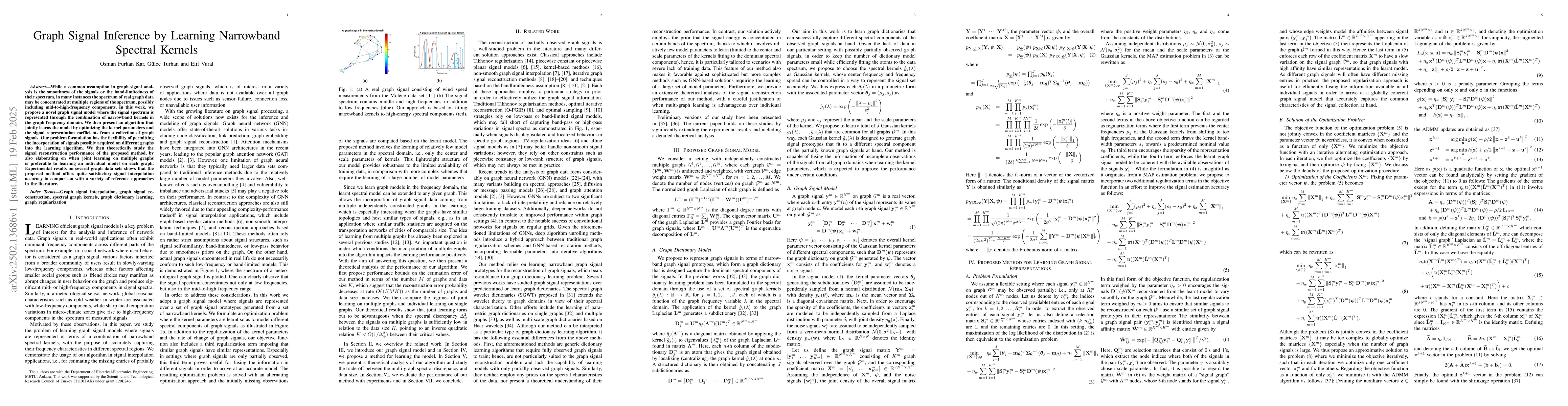 Thumbnail for Graph Signal Inference by Learning Narrowband Spectral Kernels