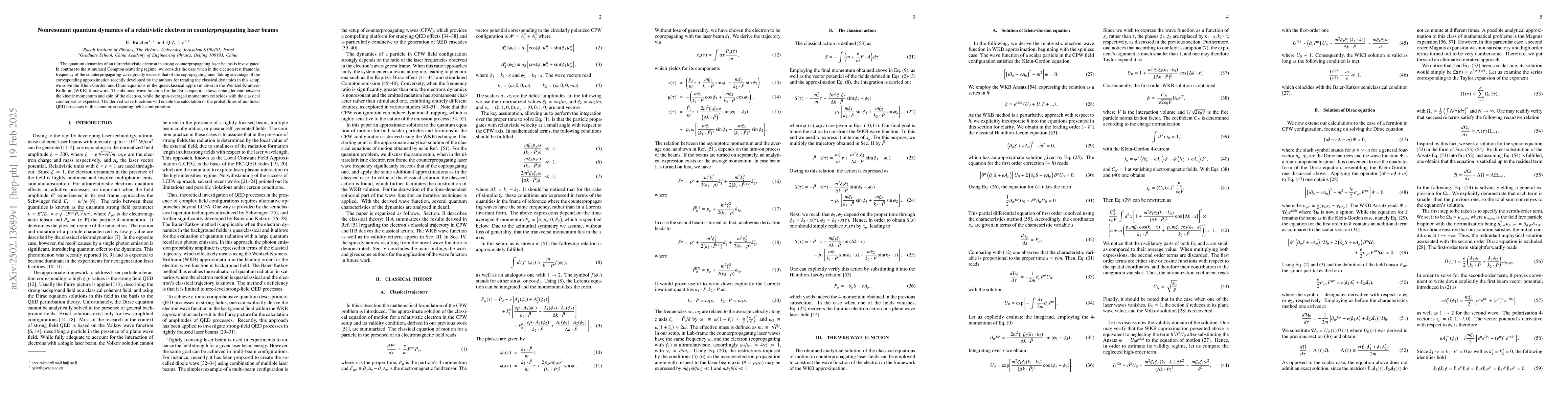 Thumbnail for Nonresonant quantum dynamics of a relativistic electron in
  counterpropagating laser beams