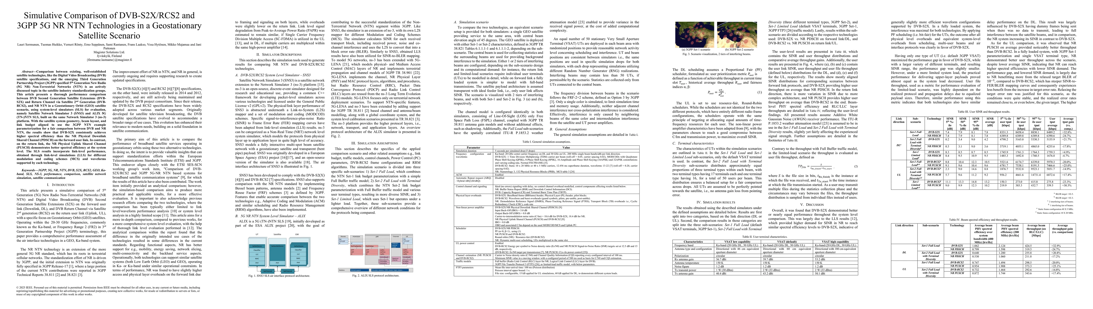 Thumbnail for Simulative Comparison of DVB-S2X/RCS2 and 3GPP 5G NR NTN Technologies in
  a Geostationary Satellite Scenario