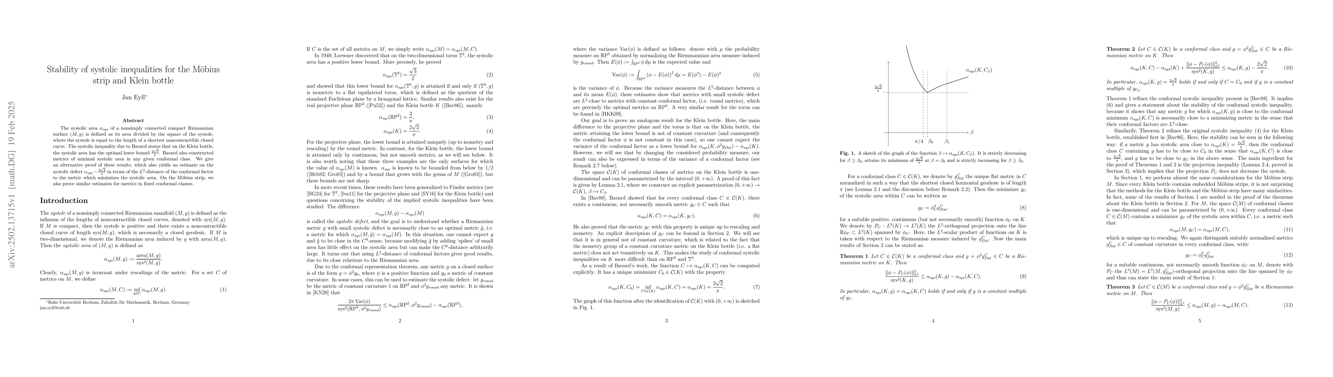 Thumbnail for Stability of systolic inequalities for the Möbius strip and Klein
  bottle