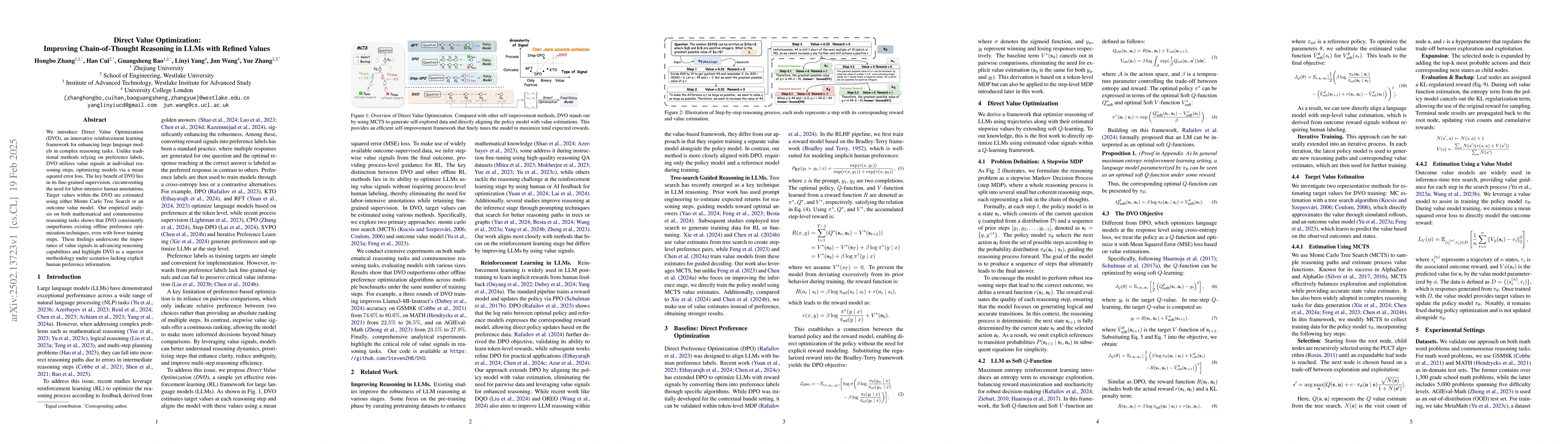 Thumbnail for Direct Value Optimization: Improving Chain-of-Thought Reasoning in LLMs
  with Refined Values
