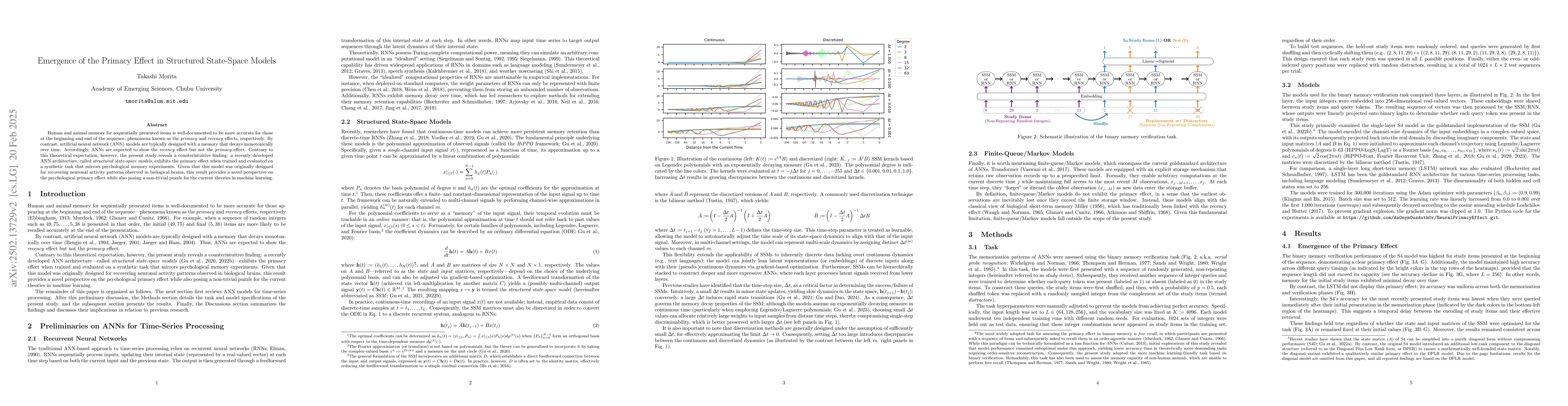 Thumbnail for Emergence of the Primacy Effect in Structured State-Space Models